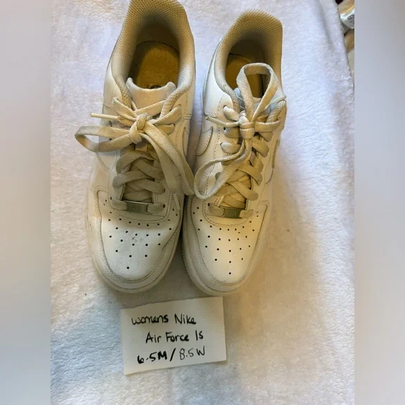 Nike Air Force 1 Women's Cream Sneakers - Picture 1 of 6